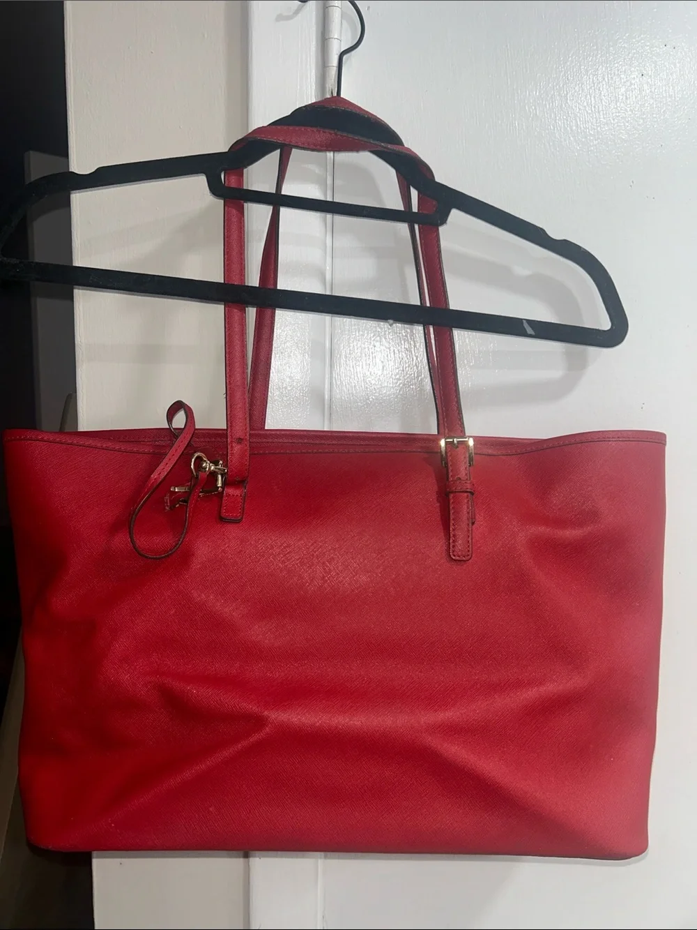 Michael Michael Kors Red large Jet Set leather tote bag